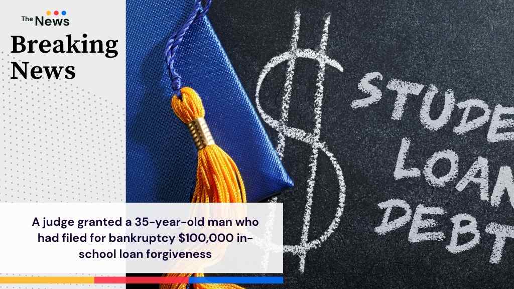 A judge granted a 35-year-old man who had filed for bankruptcy $100,000 in-school loan forgiveness