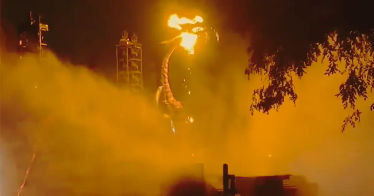 Dragon Catches Fire During a Show at Disneyland
