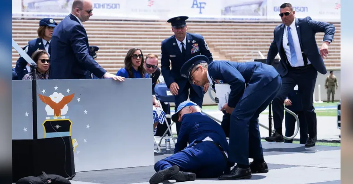 Biden Takes Tumble On Stage At Air Force Academy