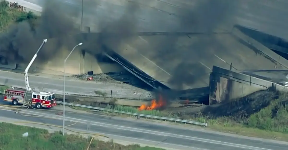 Fiery Truck Blaze Causes I-95 Highway Collapse in Philadelphia!